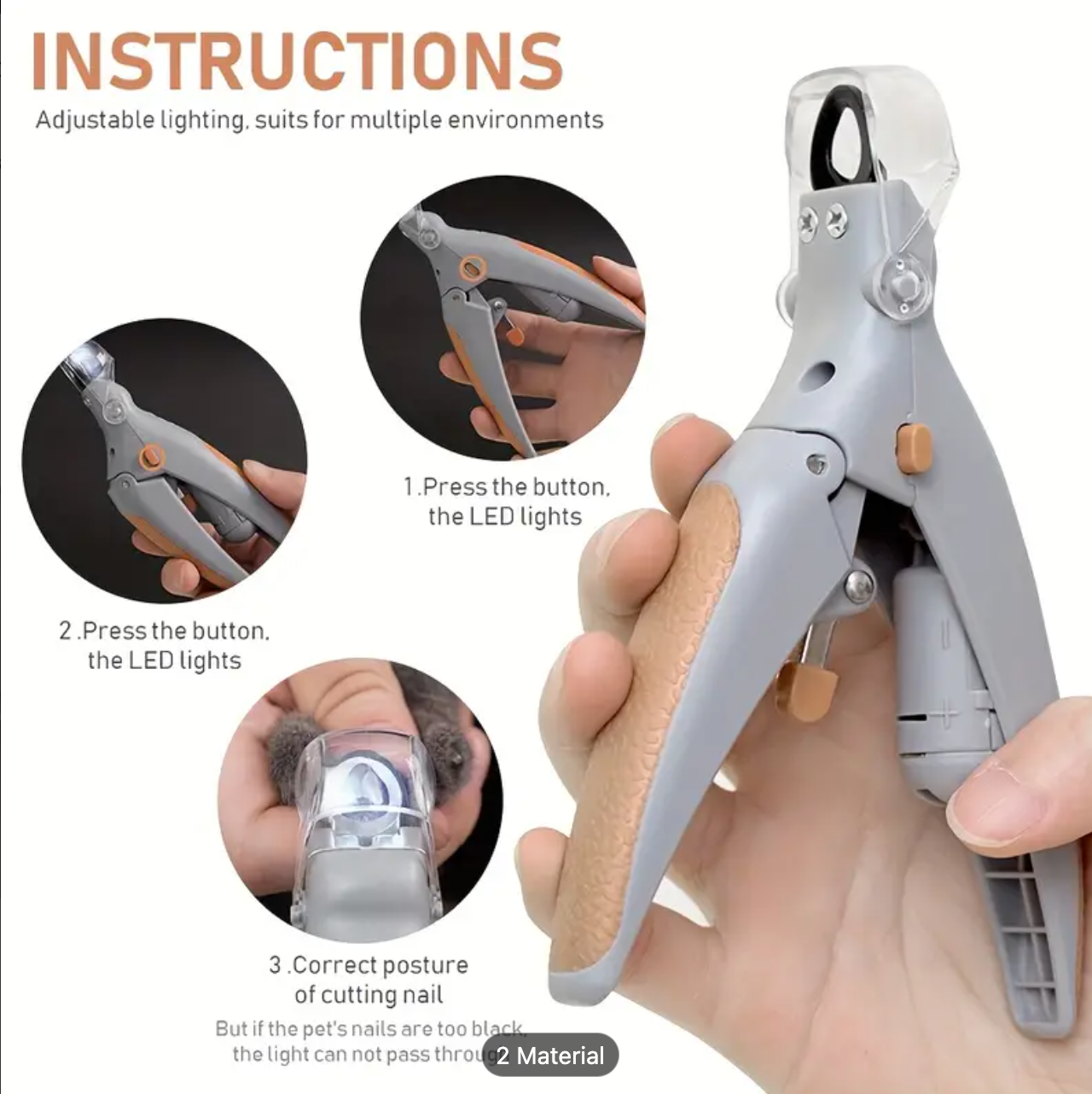 FluffyFresh GlowTrim – LED Pet Nail Clippers