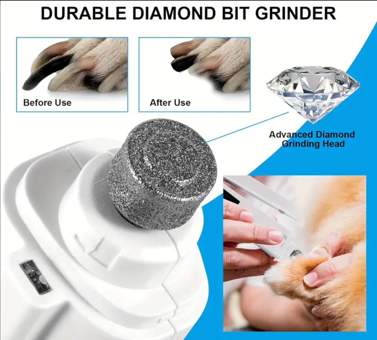 FluffyFresh DuoTrim Pro – 2-in-1 LED Nail Clipper & Grinder